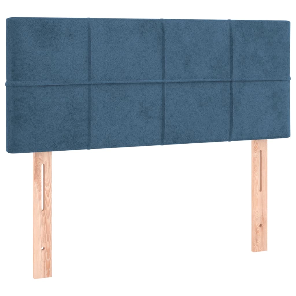 kontinentalseng med madras 120x190 cm velour mørkeblå