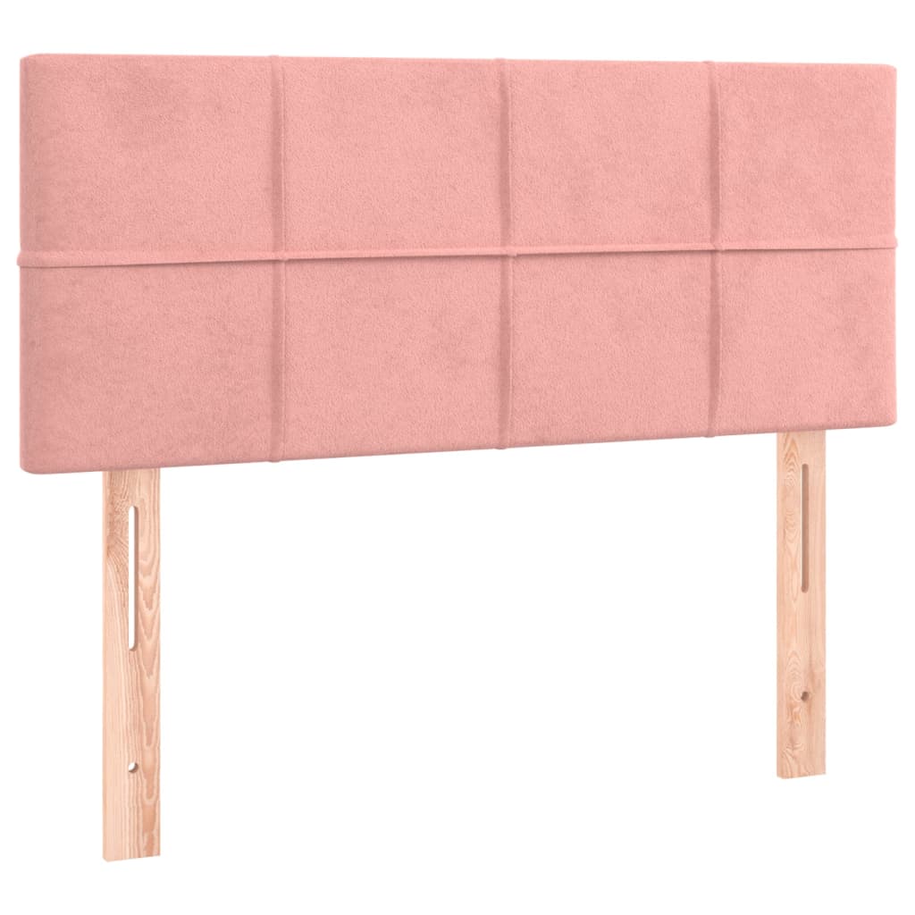 kontinentalseng med madras 120x190 cm velour lyserød
