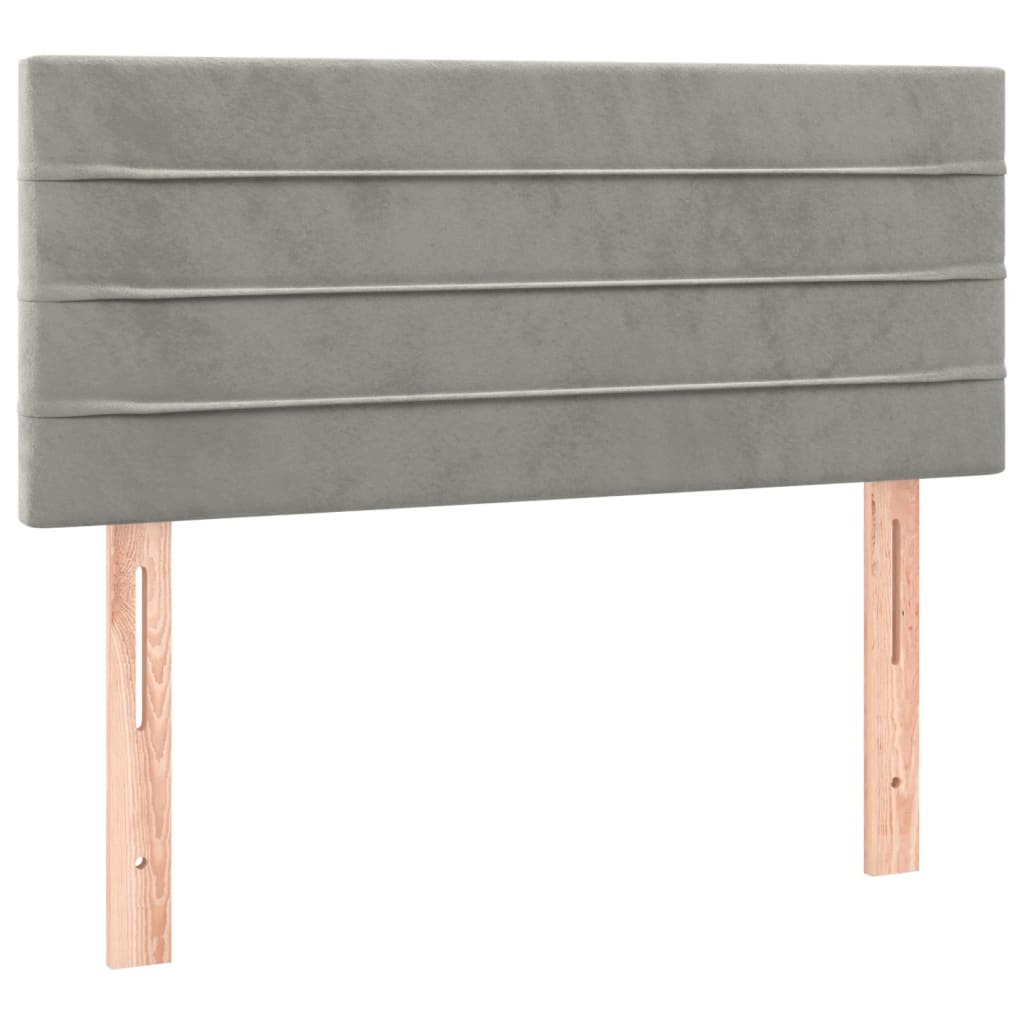 kontinentalseng med madras 120x190 cm velour lysegrå