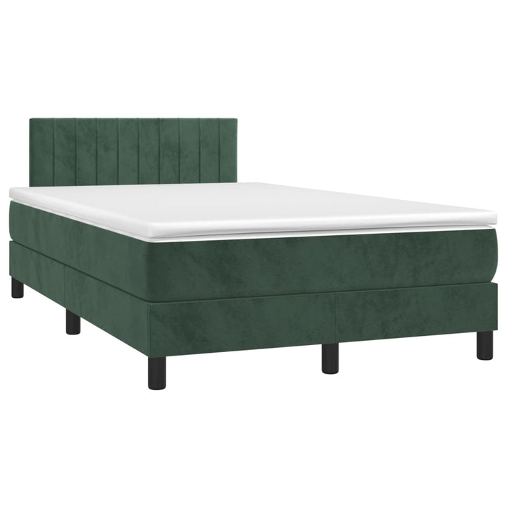 kontinentalseng med madras 120x190 cm velour mørkegrøn