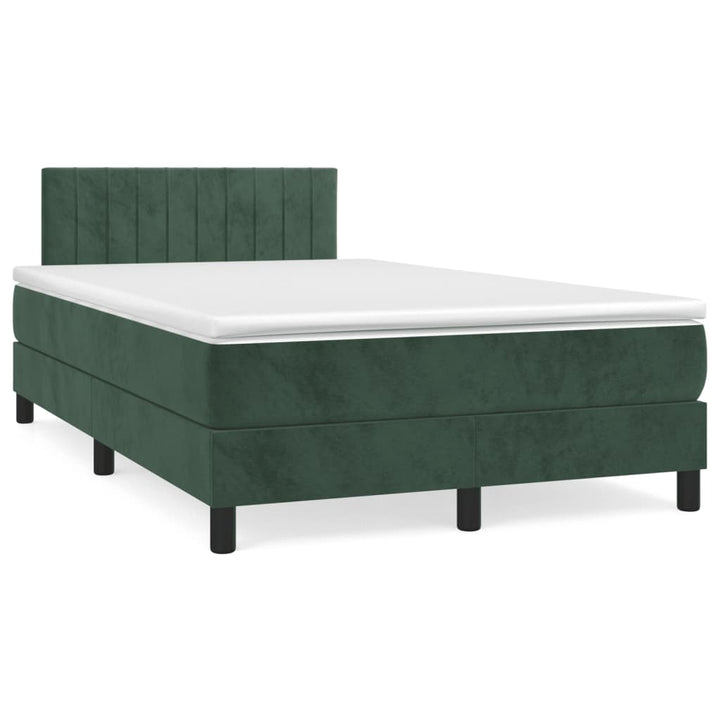 kontinentalseng med madras 120x190 cm velour mørkegrøn