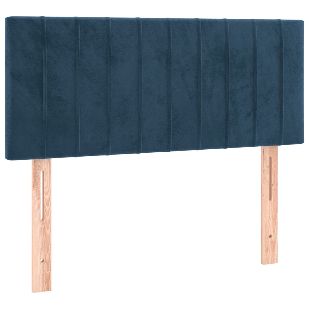 kontinentalseng med madras 120x190 cm velour mørkeblå