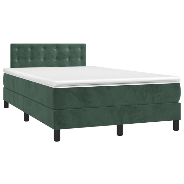 kontinentalseng med madras 120x190 cm velour mørkegrøn
