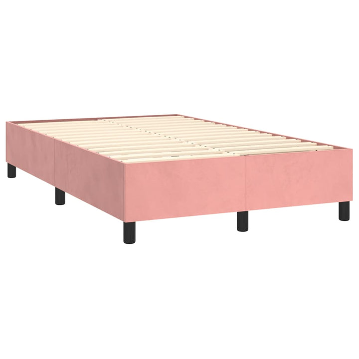 kontinentalseng med madras 120x190 cm velour lyserød