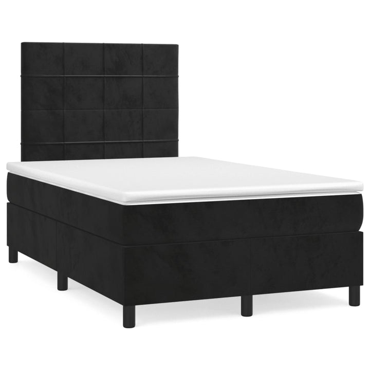 kontinentalseng med madras 120x190 cm velour sort
