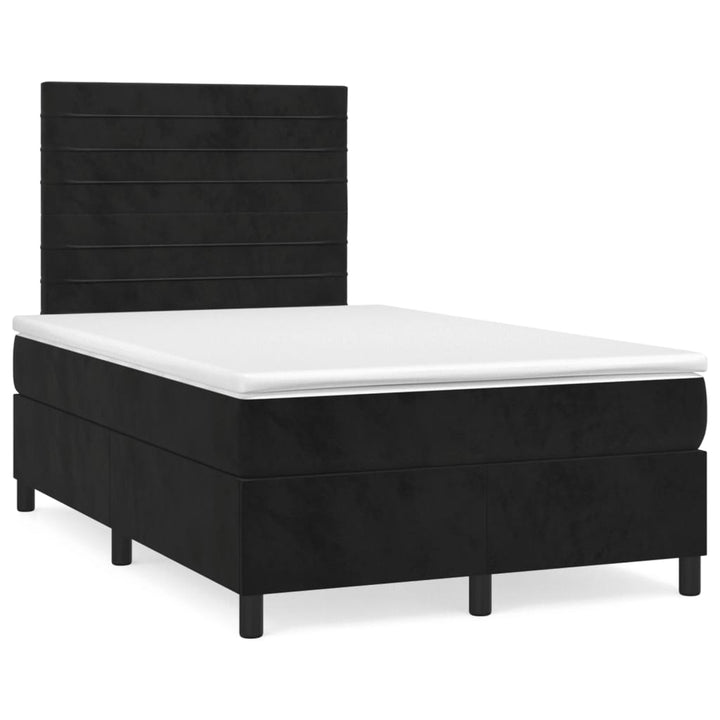 kontinentalseng med madras 120x190 cm velour sort