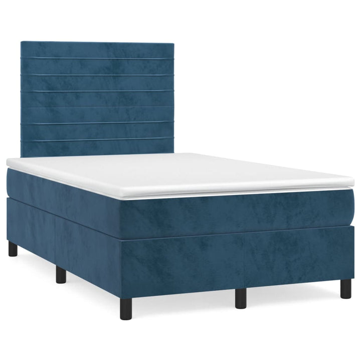 kontinentalseng med madras 120x190 cm velour mørkeblå