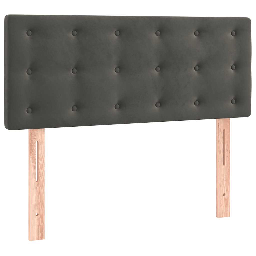 kontinentalseng med madras og LED-lys 120x190cm velour mørkegrå