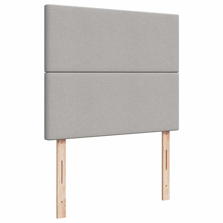 kontinentalseng med LED-lys 120x190 cm stof lysegrå