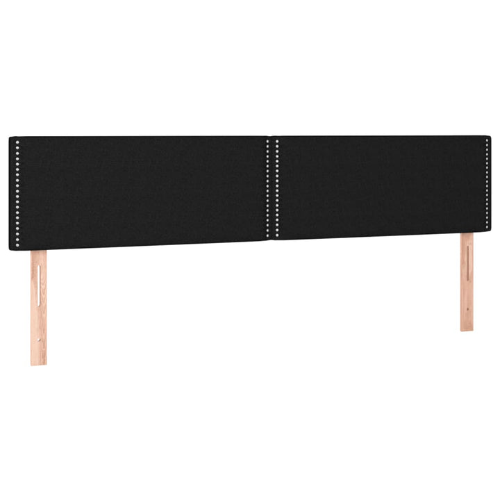 kontinentalseng med LED-lys 120x190 cm stof sort