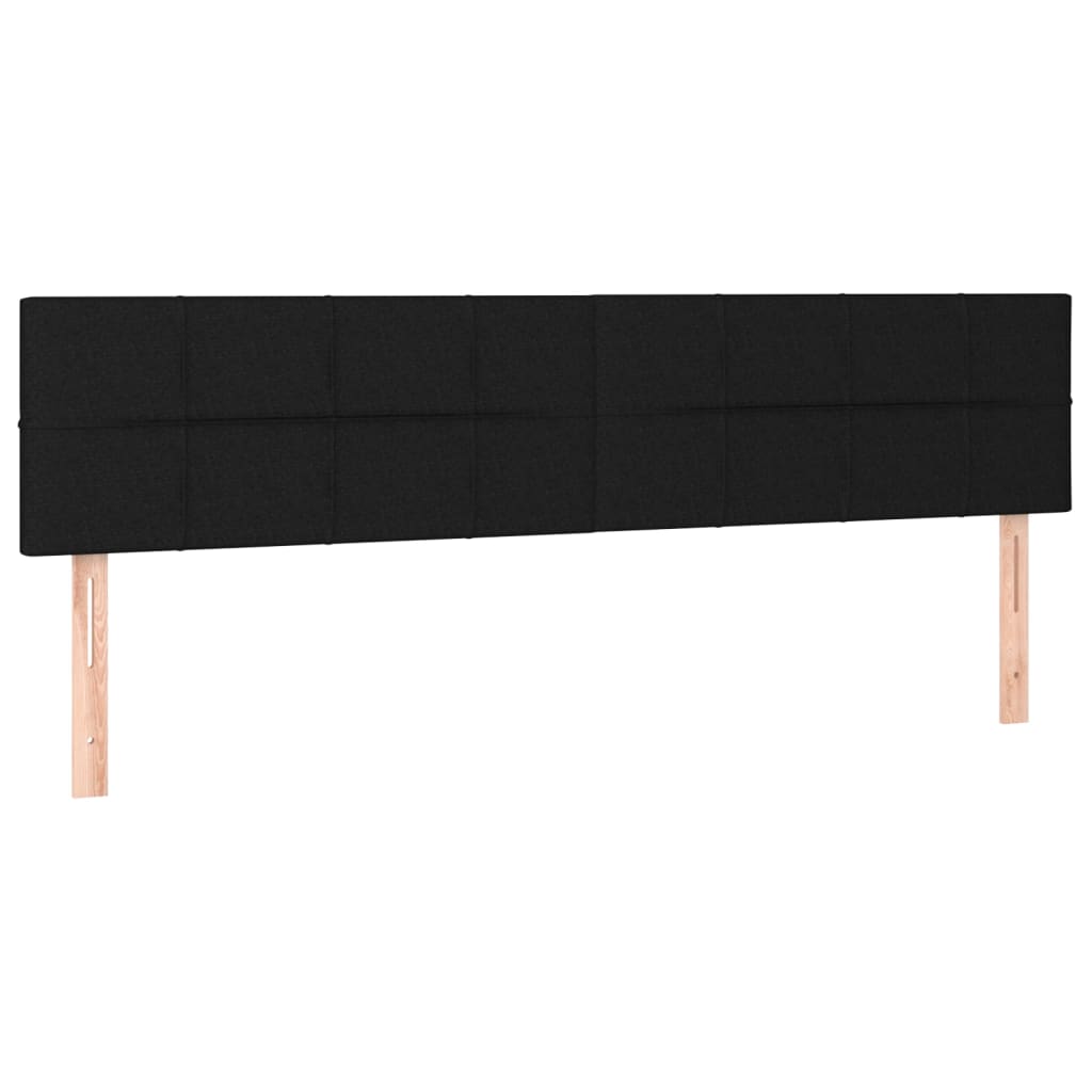 kontinentalseng med LED-lys 120x190 cm stof sort