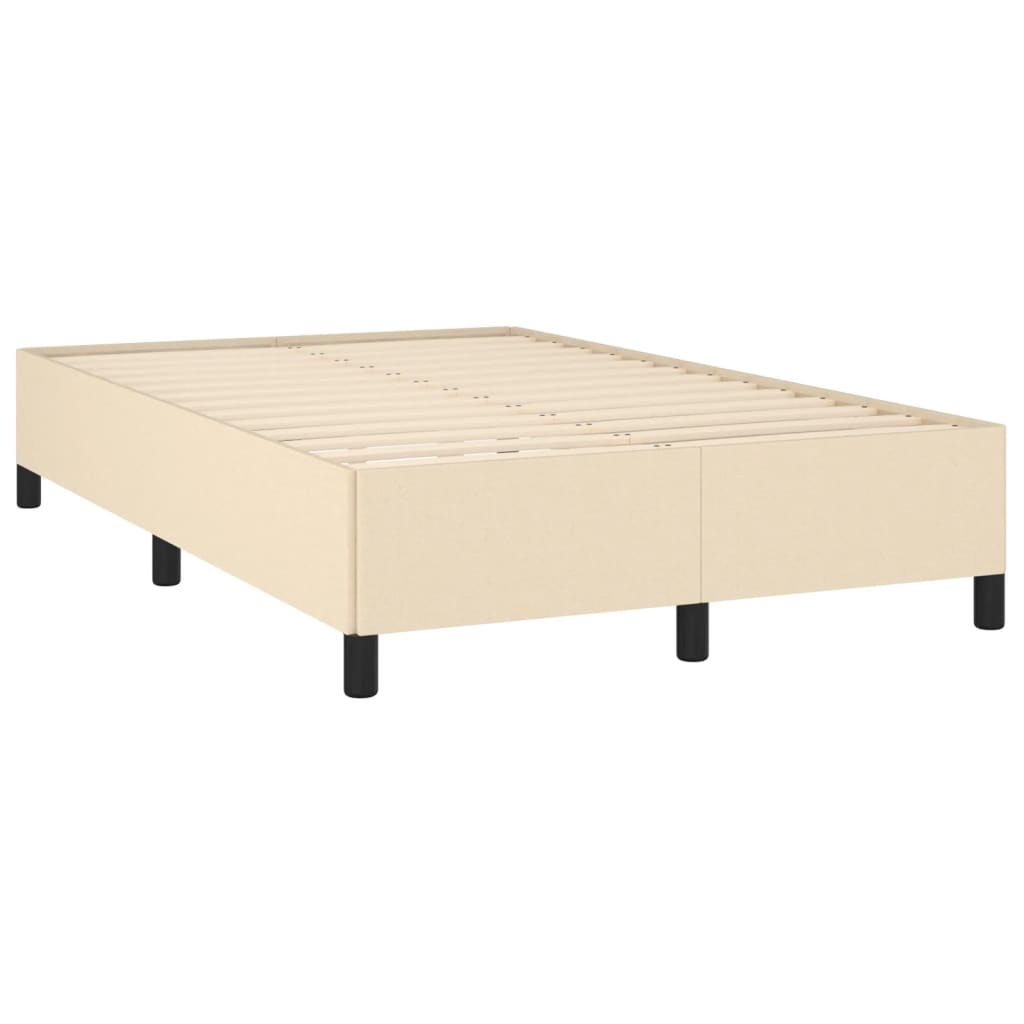 kontinentalseng med LED-lys 120x190 cm stof cremefarvet