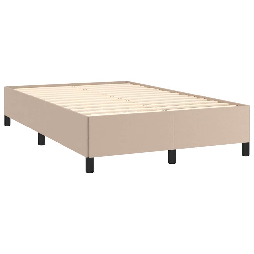 kontinentalseng LED-lys 120x190 cm kunstlæder cappuccinofarvet