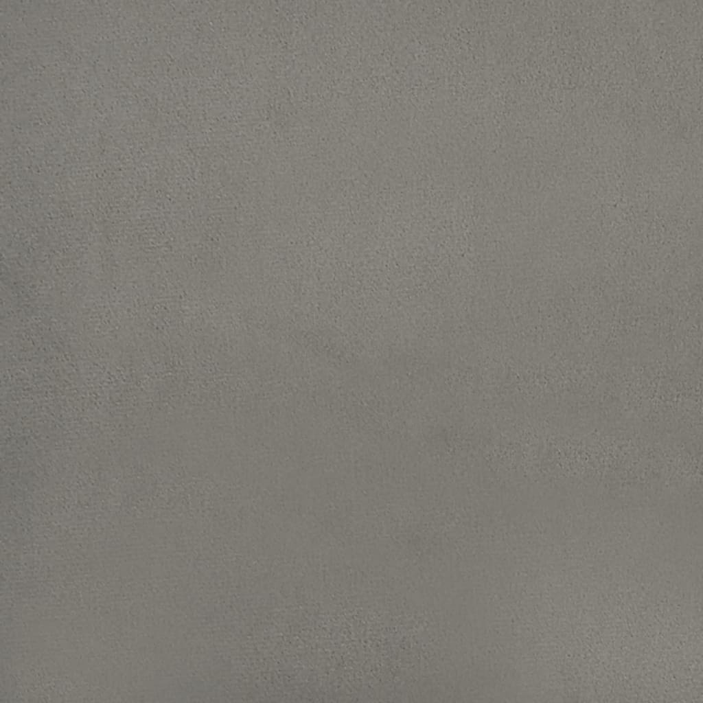 kontinentalseng med madras og LED-lys 120x190 cm velour lysegrå