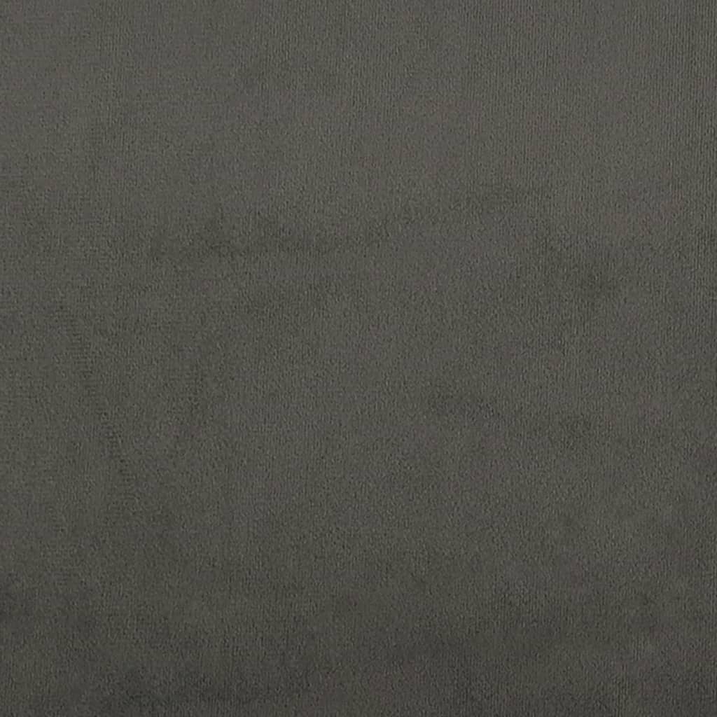 kontinentalseng med madras og LED-lys 120x190cm velour mørkegrå