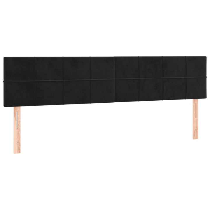 kontinentalseng med madras og LED-lys 120x190 cm fløjl sort
