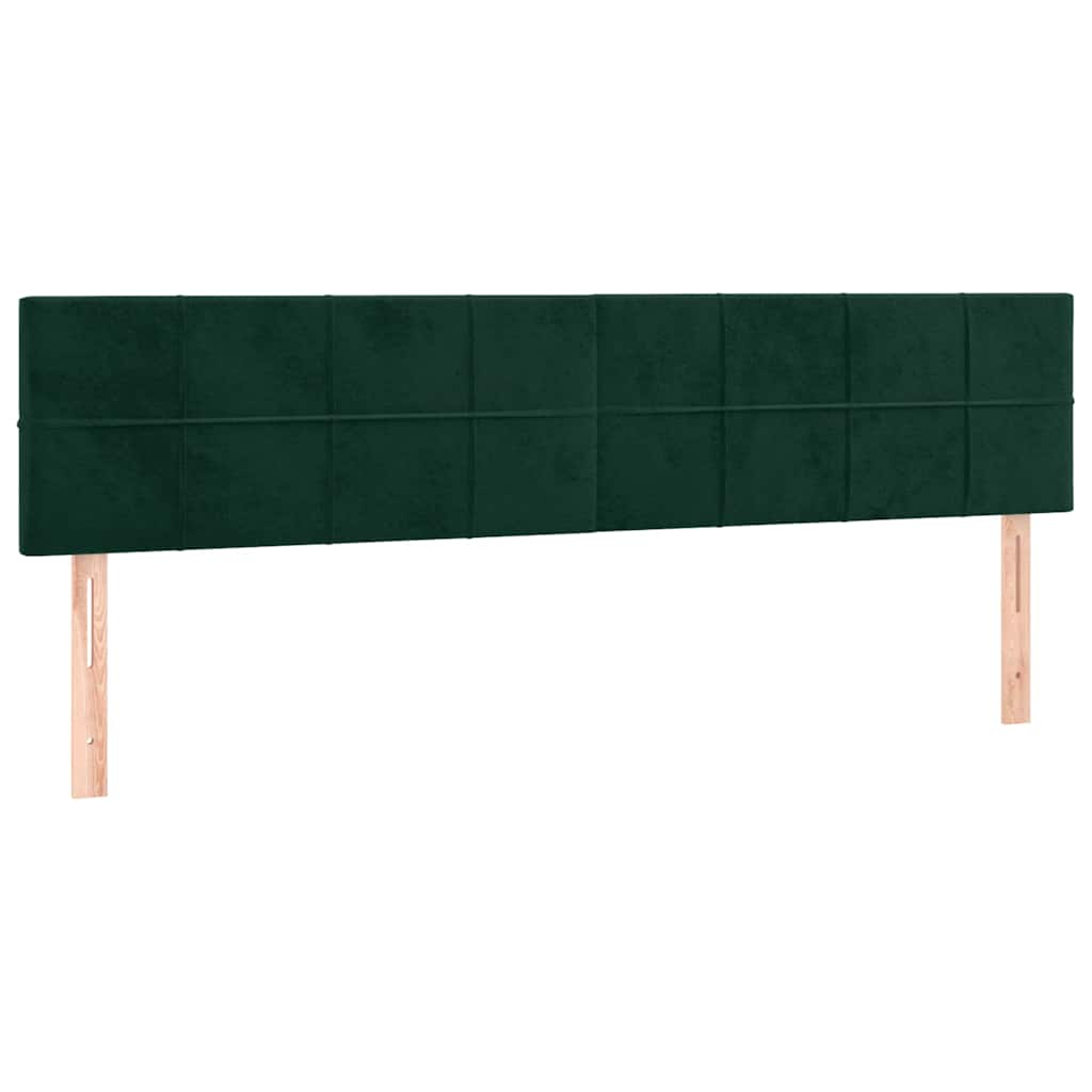 kontinentalseng med madras og LED-lys 120x190cm fløjl mørkegrøn