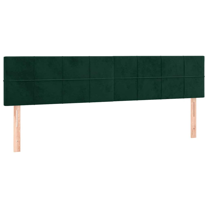 kontinentalseng med madras og LED-lys 120x190cm fløjl mørkegrøn