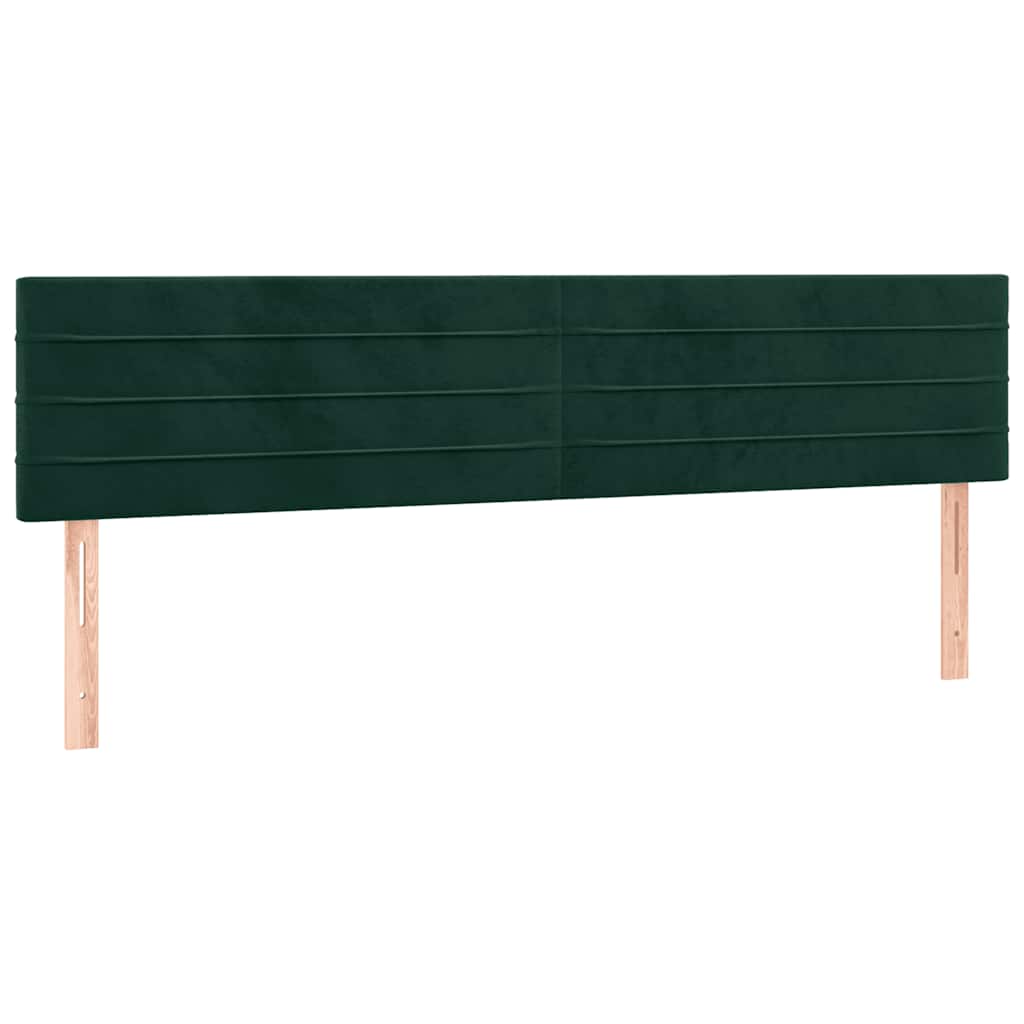kontinentalseng med madras og LED-lys 120x190cm fløjl mørkegrøn