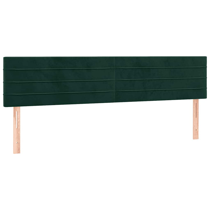 kontinentalseng med madras og LED-lys 120x190cm fløjl mørkegrøn