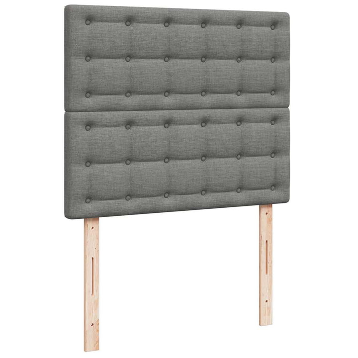 kontinentalseng med madras 120x190 cm stof mørkegrå