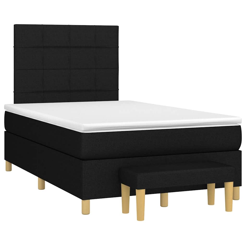 kontinentalseng med madras 120x190 cm stof sort