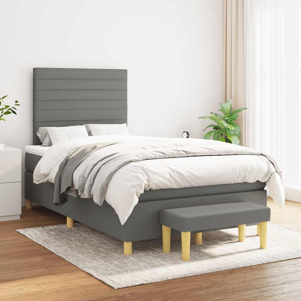 kontinentalseng med madras 120x190 cm stof sort