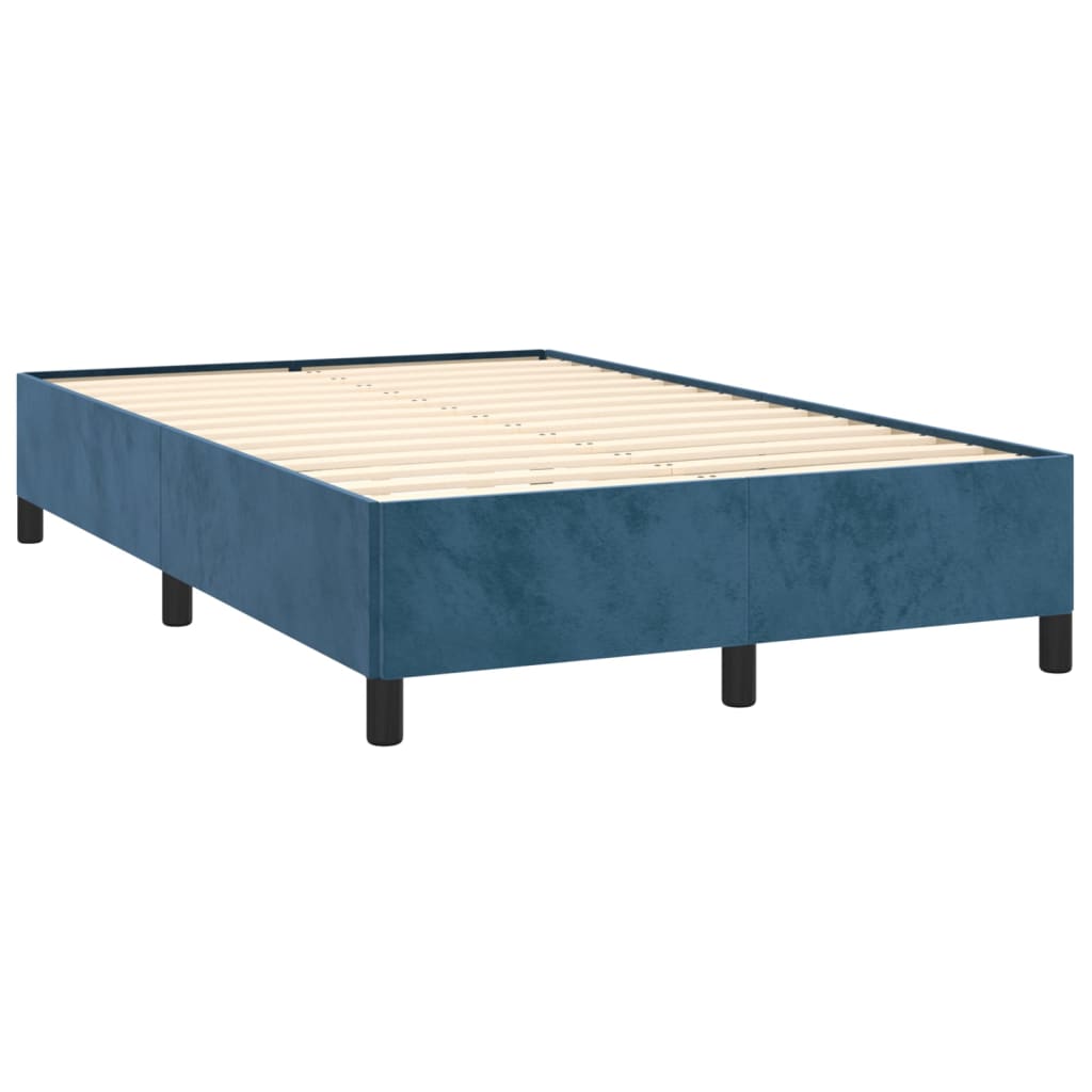kontinentalseng med madras 120x190 cm velour mørkeblå