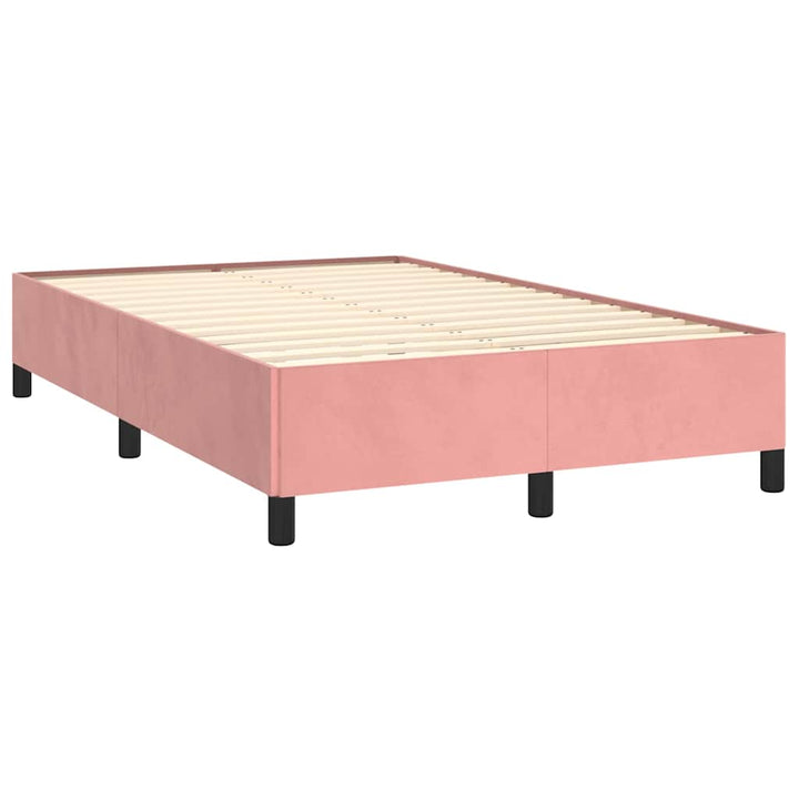kontinentalseng med madras 120x190 cm velour lyserød