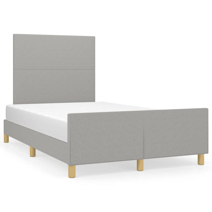 sengeramme uden madras 120x190 cm stof enkeltseng lysegrå