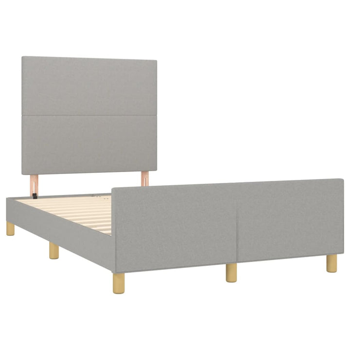 sengeramme uden madras 120x190 cm stof enkeltseng lysegrå