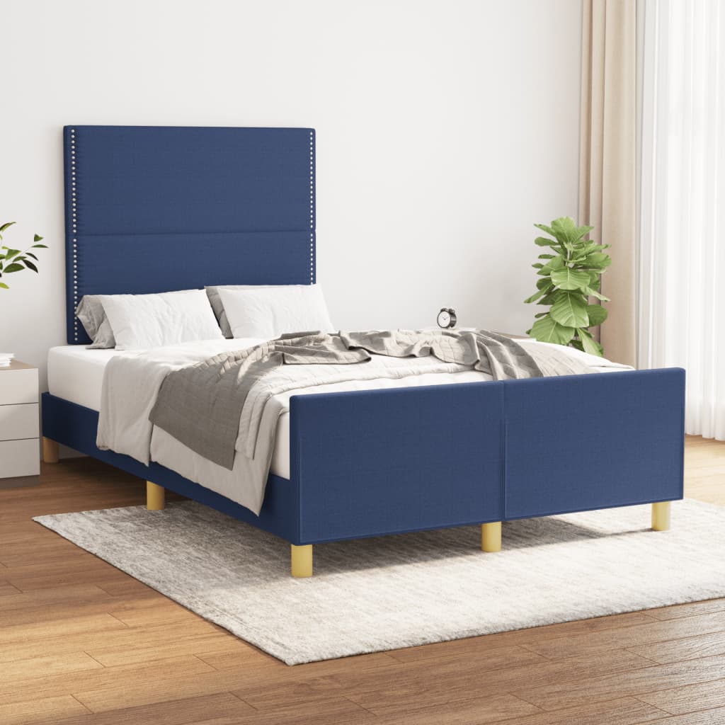 sengeramme uden madras 120x190 cm stof blå