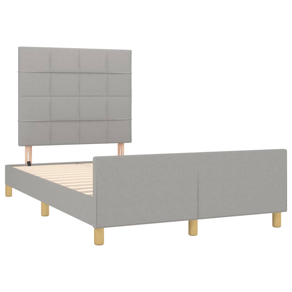 sengeramme uden madras 120x190 cm stof enkeltseng lysegrå