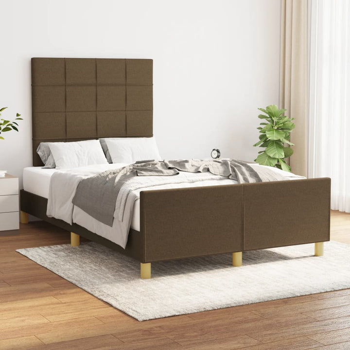 sengeramme uden madras 120x190 cm stof mørkebrun