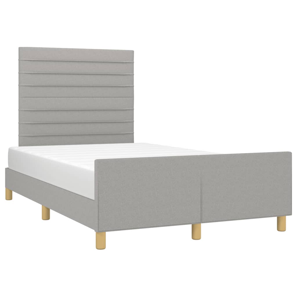 sengeramme uden madras 120x190 cm stof enkeltseng lysegrå