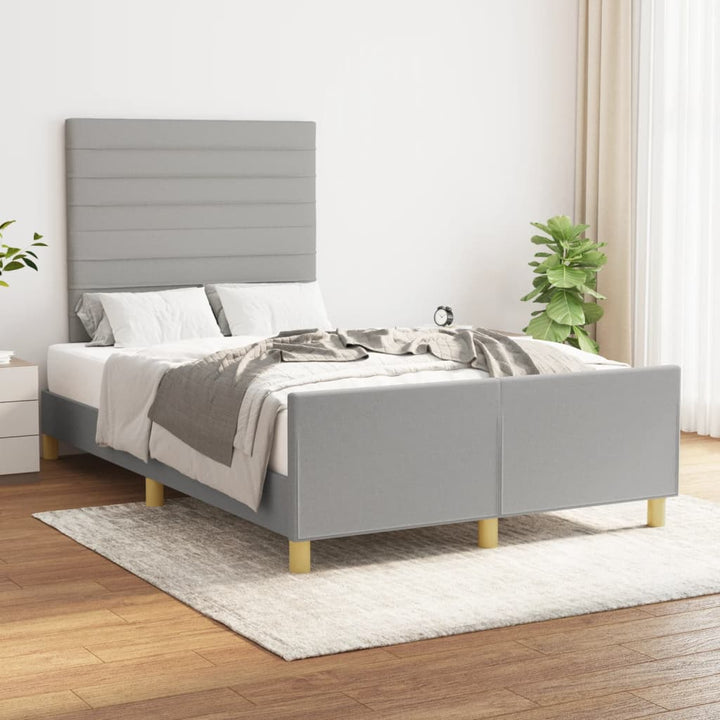 sengeramme uden madras 120x190 cm stof enkeltseng lysegrå