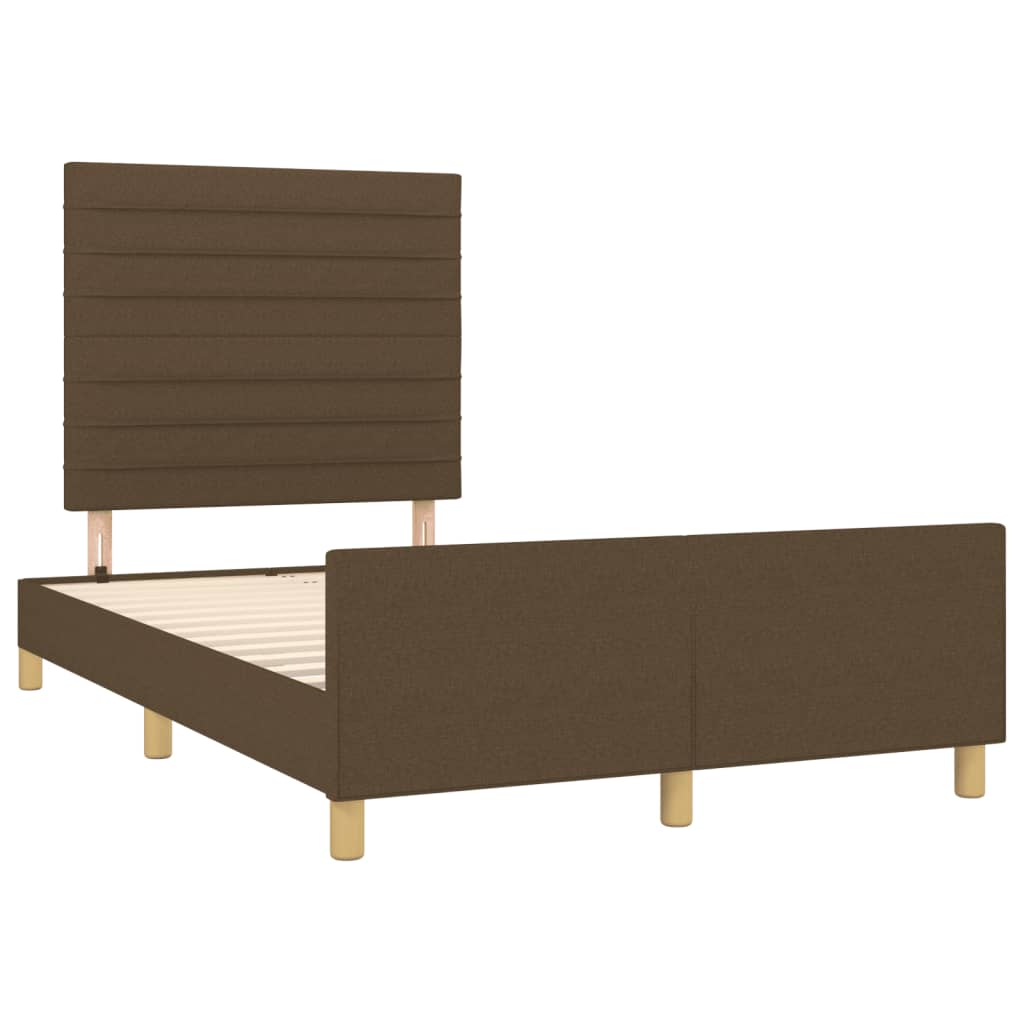 sengeramme uden madras 120x190 cm stof mørkebrun