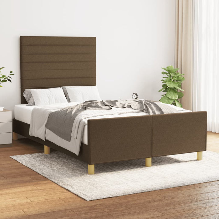 sengeramme uden madras 120x190 cm stof mørkebrun