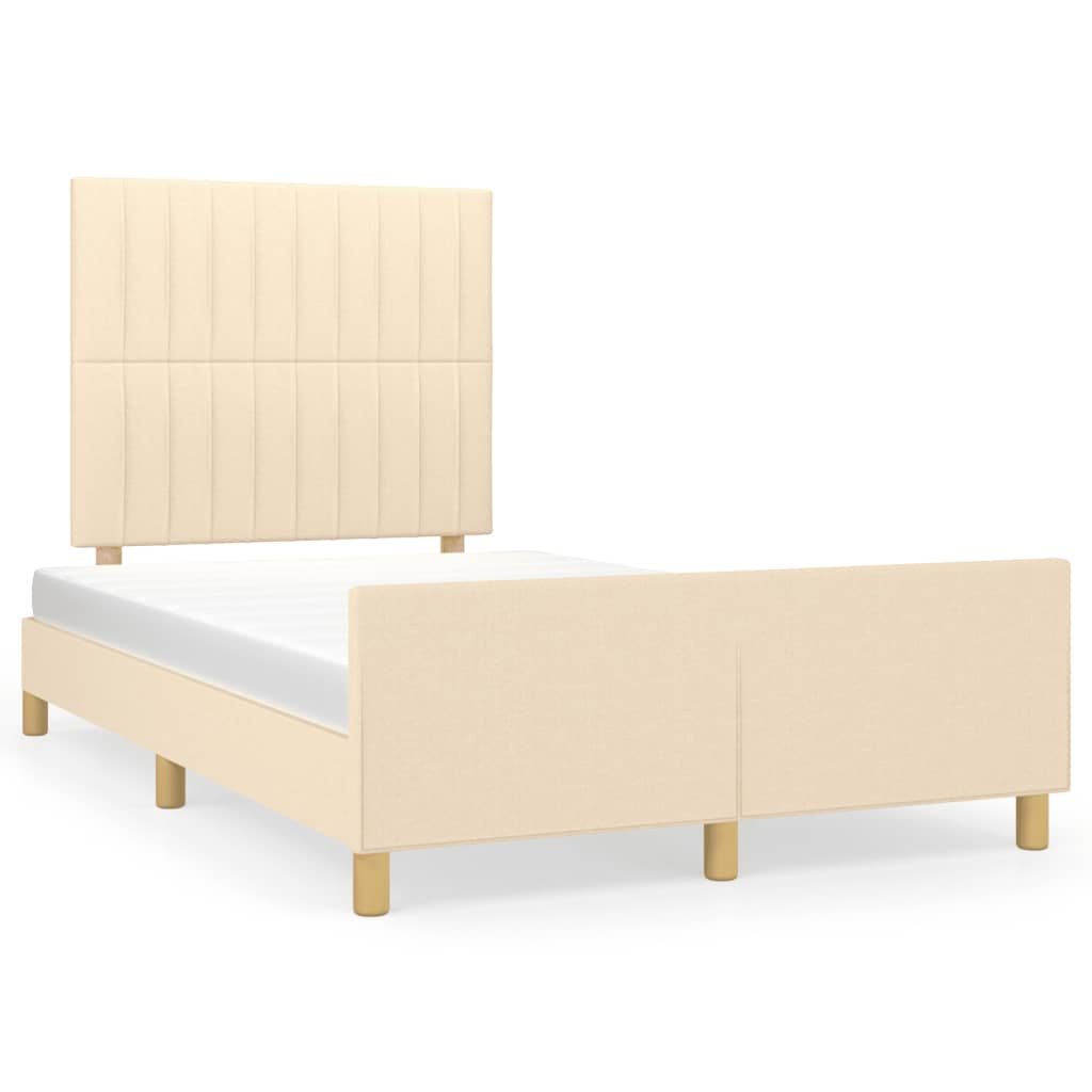 sengeramme uden madras 120x190 cm stof cremefarvet
