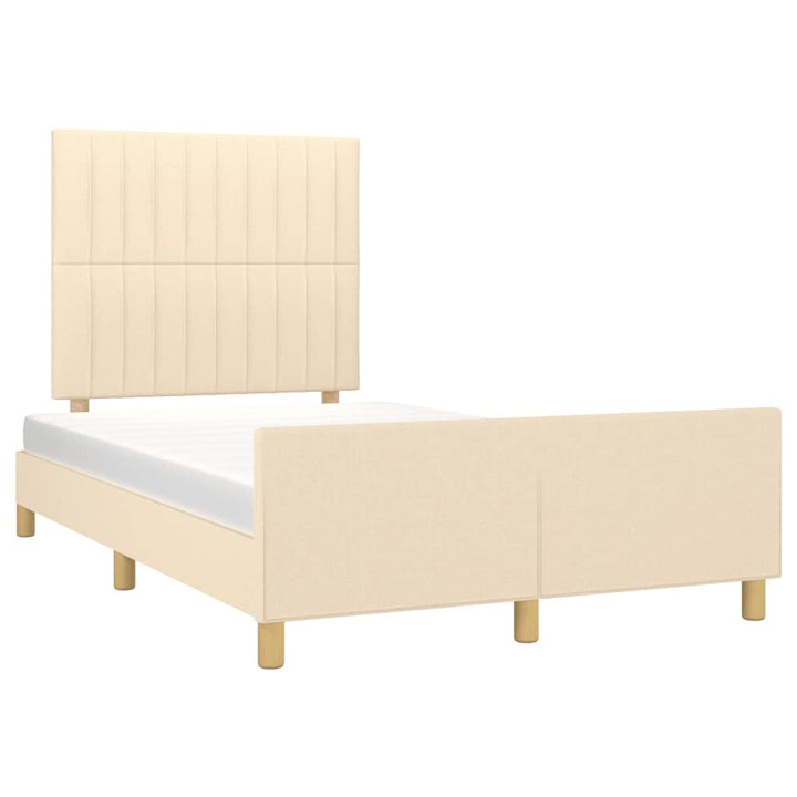 sengeramme uden madras 120x190 cm stof cremefarvet