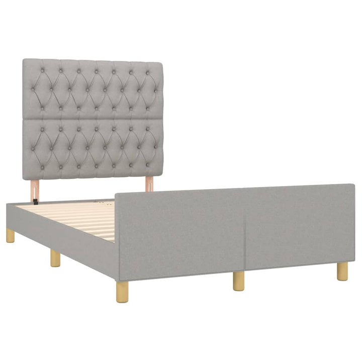 sengeramme uden madras 120x190 cm stof enkeltseng lysegrå