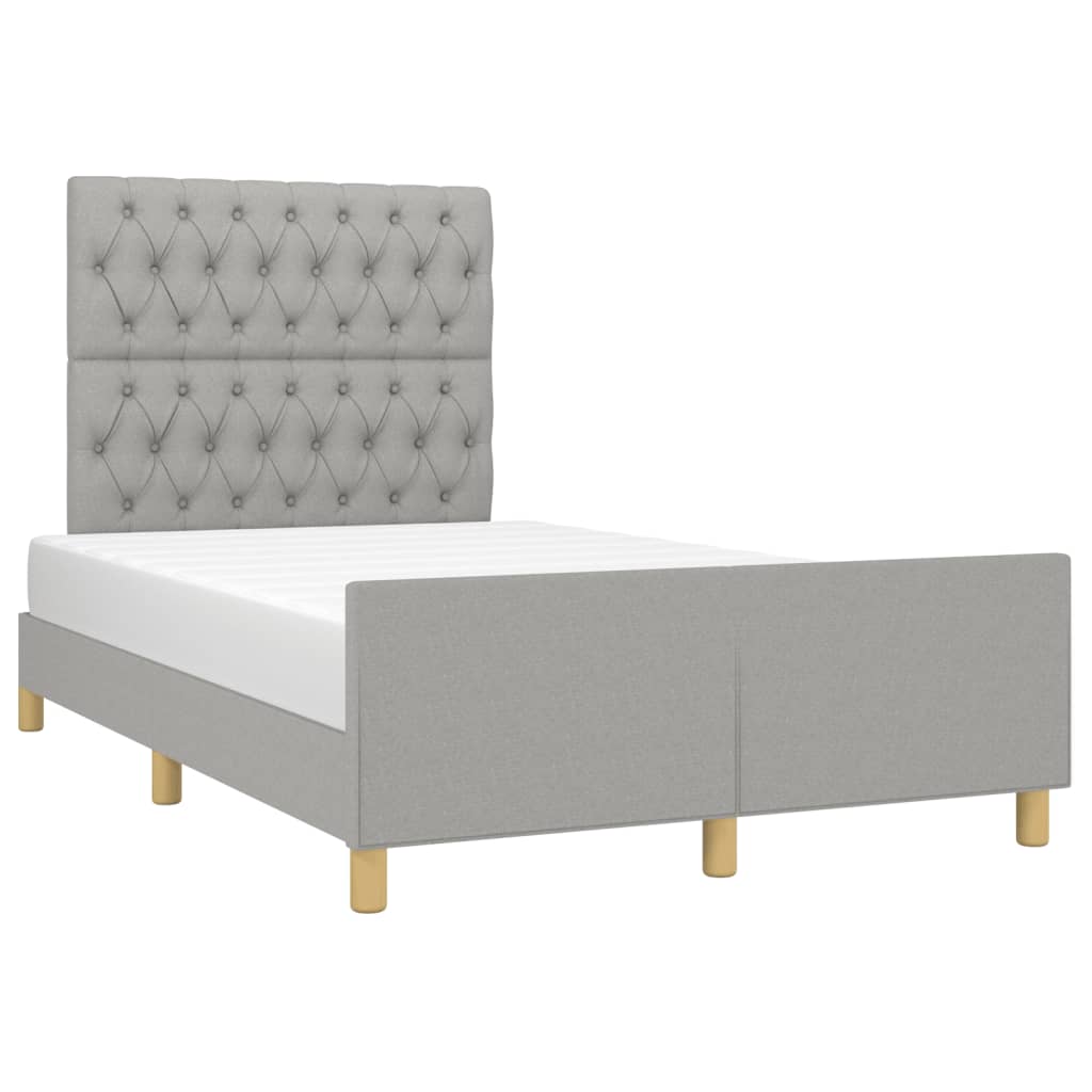 sengeramme uden madras 120x190 cm stof enkeltseng lysegrå