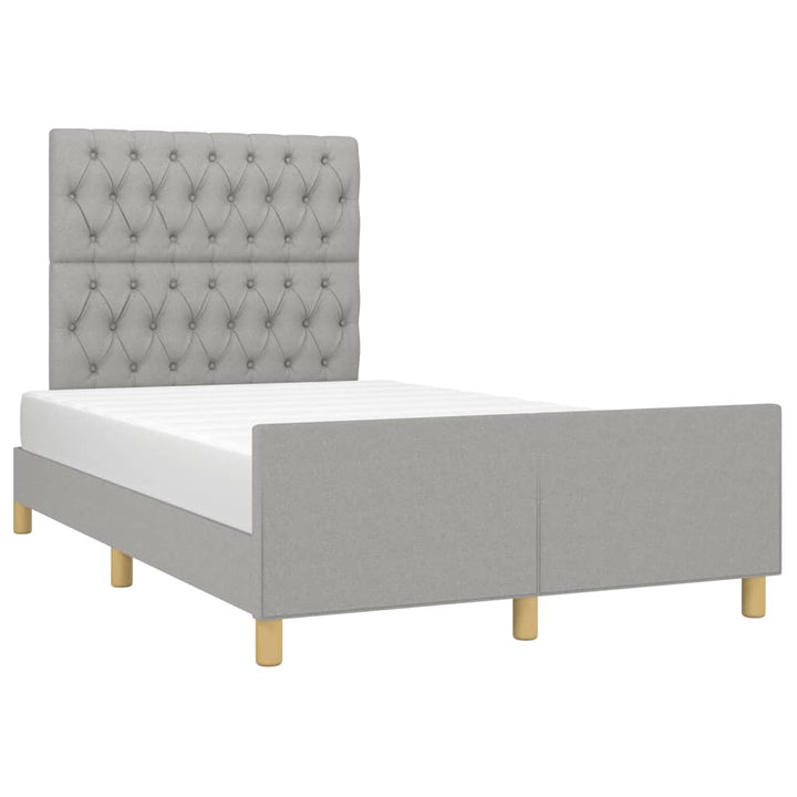 sengeramme uden madras 120x190 cm stof enkeltseng lysegrå