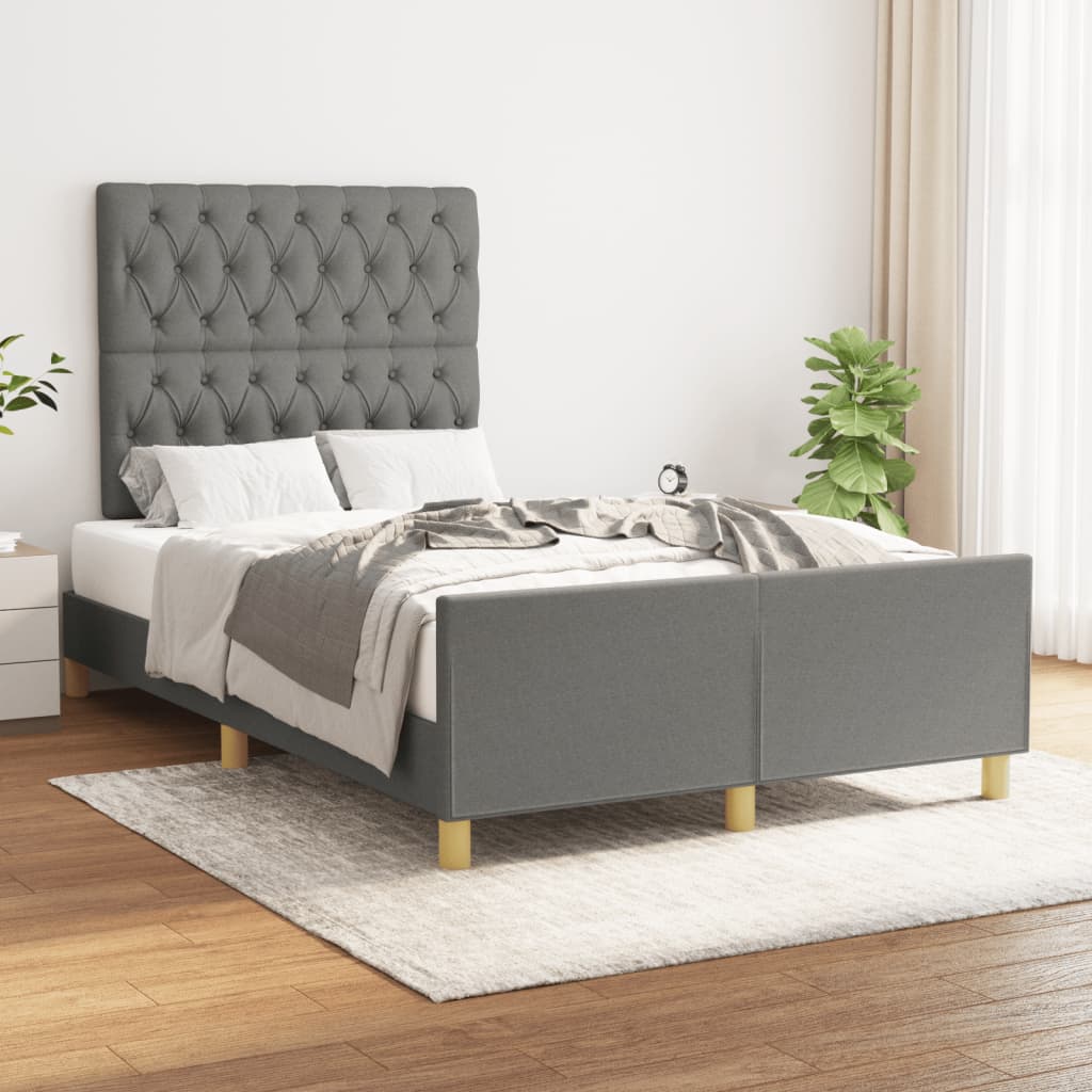sengeramme uden madras 120x190 cm stof enkeltseng Mørkegrå