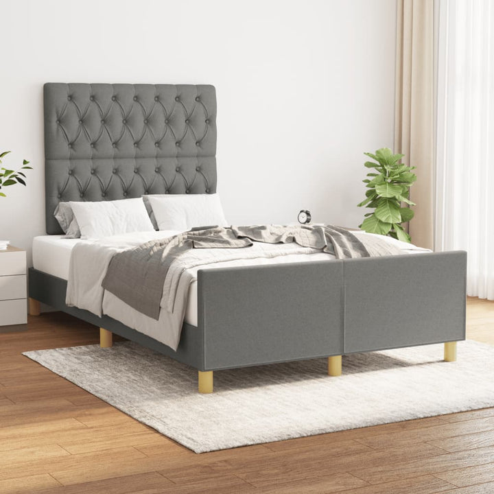 sengeramme uden madras 120x190 cm stof enkeltseng Mørkegrå