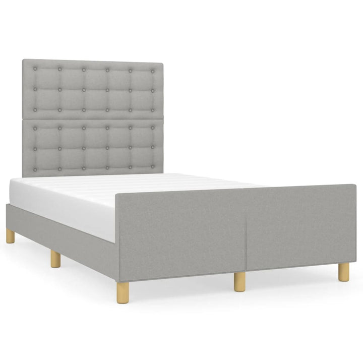 sengeramme uden madras 120x190 cm stof enkeltseng lysegrå