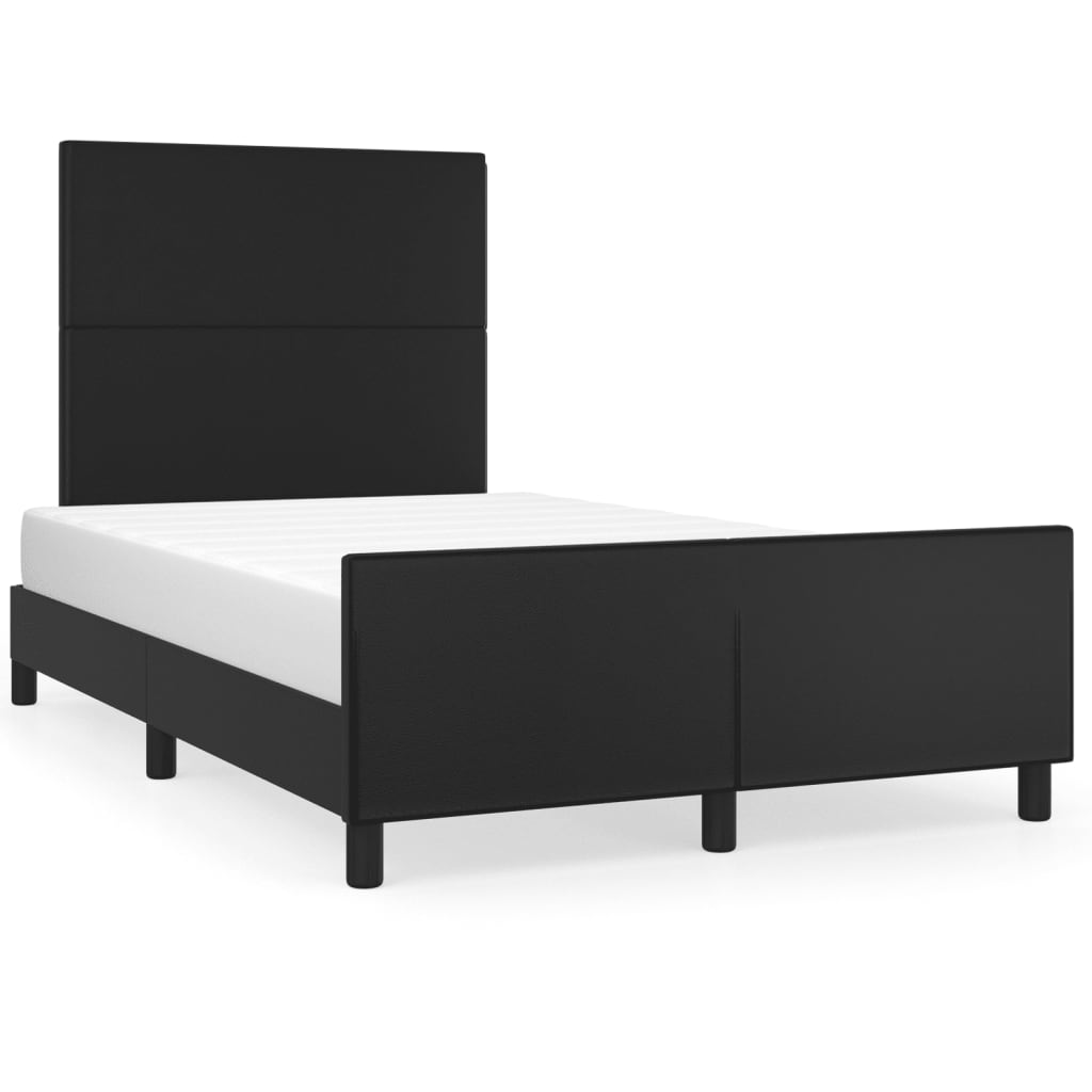 sengeramme uden madras 120x190 cm kunstlæder enkeltseng sort