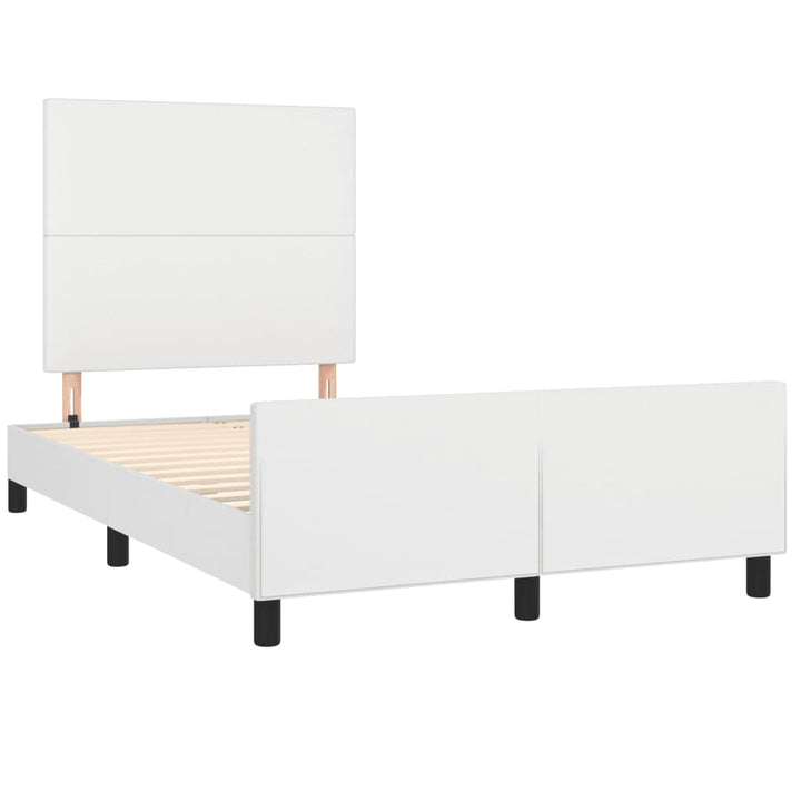 sengeramme uden madras 120x190 cm kunstlæder enkeltseng hvid