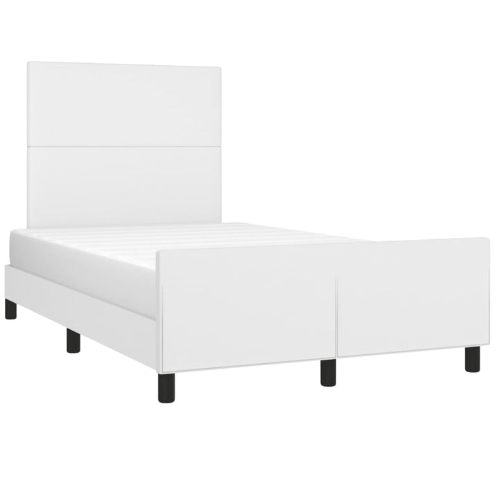sengeramme uden madras 120x190 cm kunstlæder enkeltseng hvid