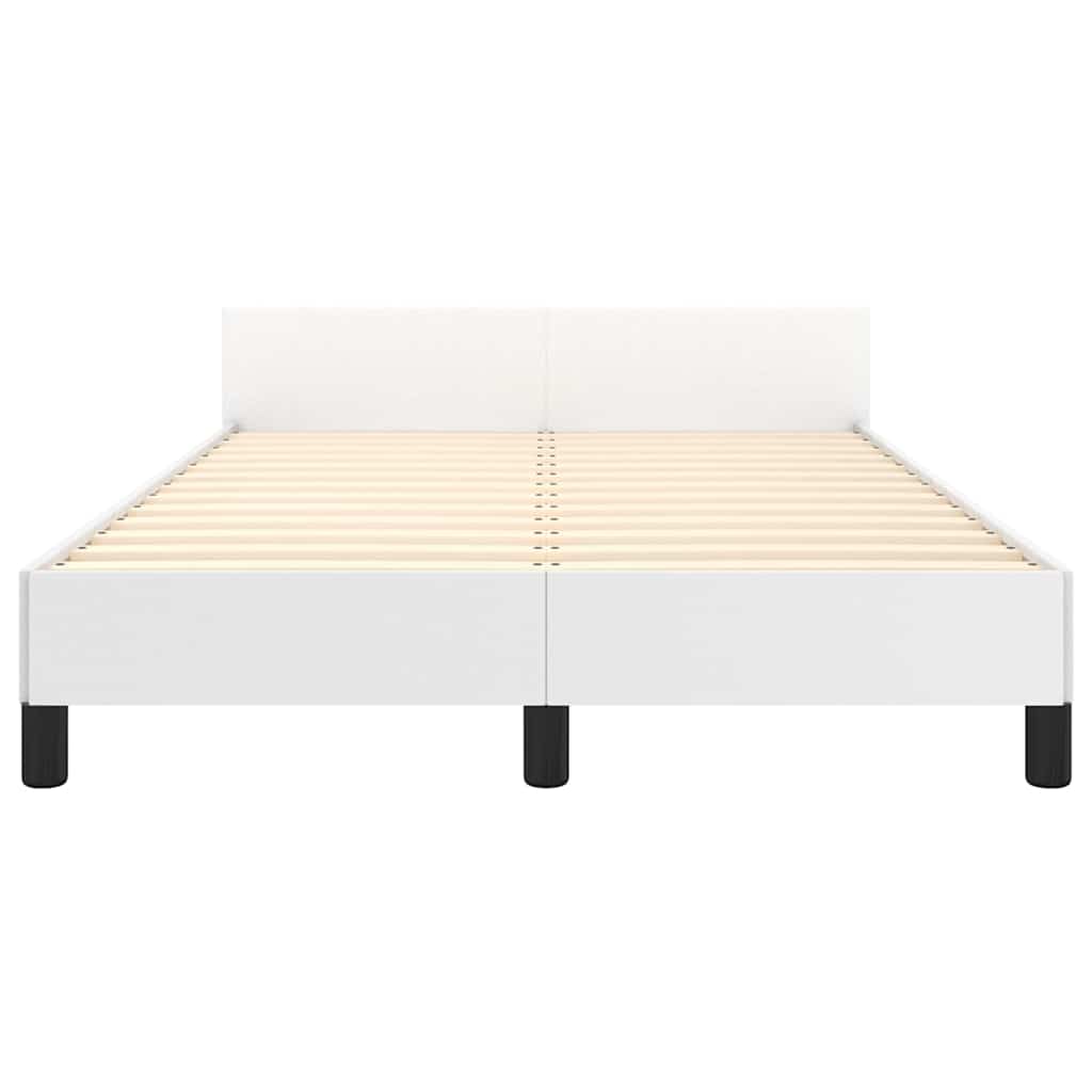 sengeramme uden madras 120x190 cm kunstlæder enkeltseng hvid